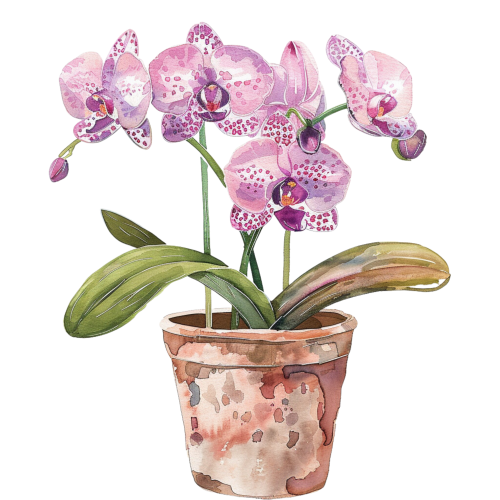 (125-03) Potted Orchids