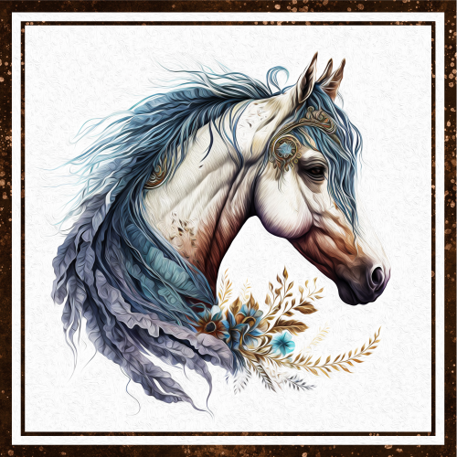 (s346-2-2M) Watercolor Boho Horse