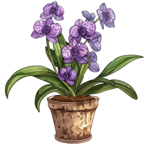 (125-03) Potted Orchids