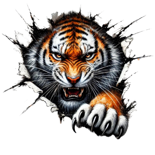 (355-01-N) Peeking Mascots Tiger