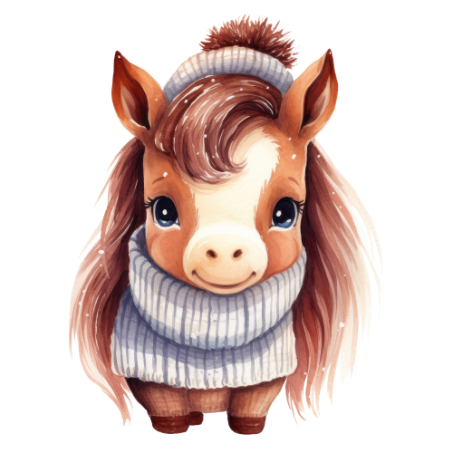 (s084-1T)  Winter Horse