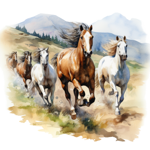 (s398-1-2C)  Watercolor Horse