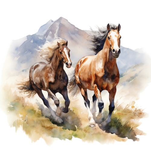 (s398-1-1S)  Watercolor Horse