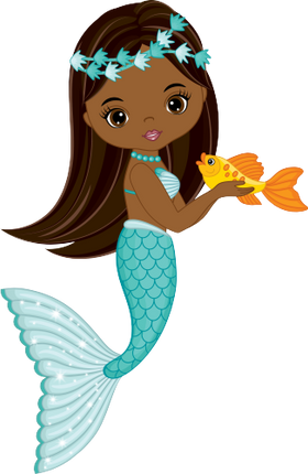 (198-06) African American Mermaid Goldfish
