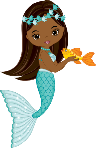 (198-06) African American Mermaid Goldfish