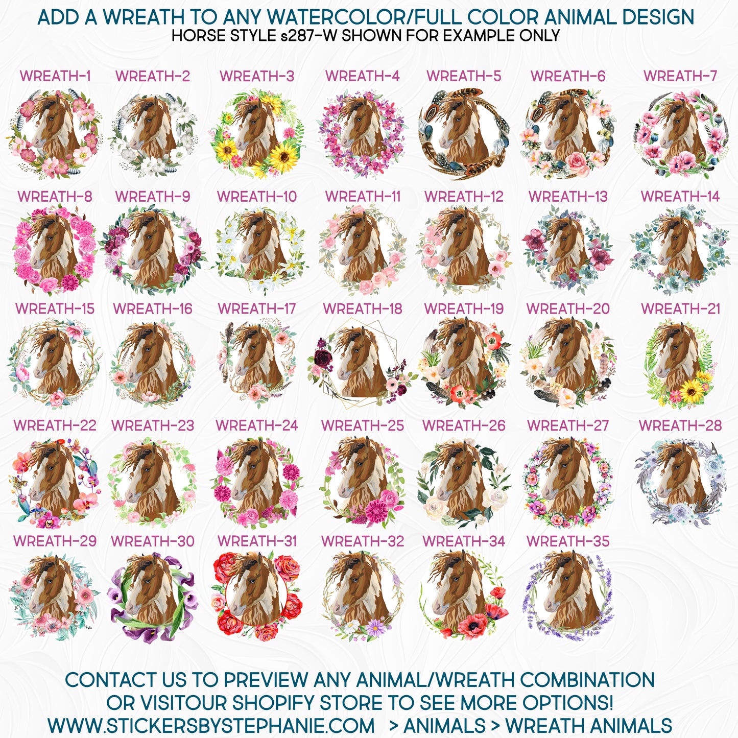(s053-A) Watercolor Dogs 5 Glitter or Vinyl Iron-On Transfer or Sticker